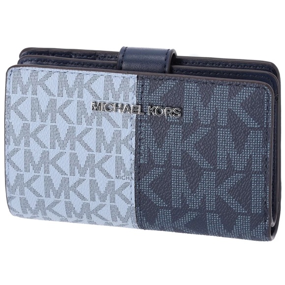 Michael Kors Jet Set Travel Medium Bifold Zip Coin ID Card Wallet Navy Multi - Picture 1 of 7